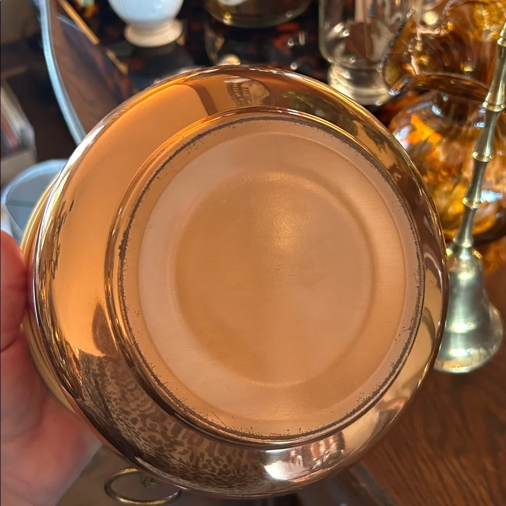 Vintage Copper and Brass Ice Bucket with Lion Head Handles
